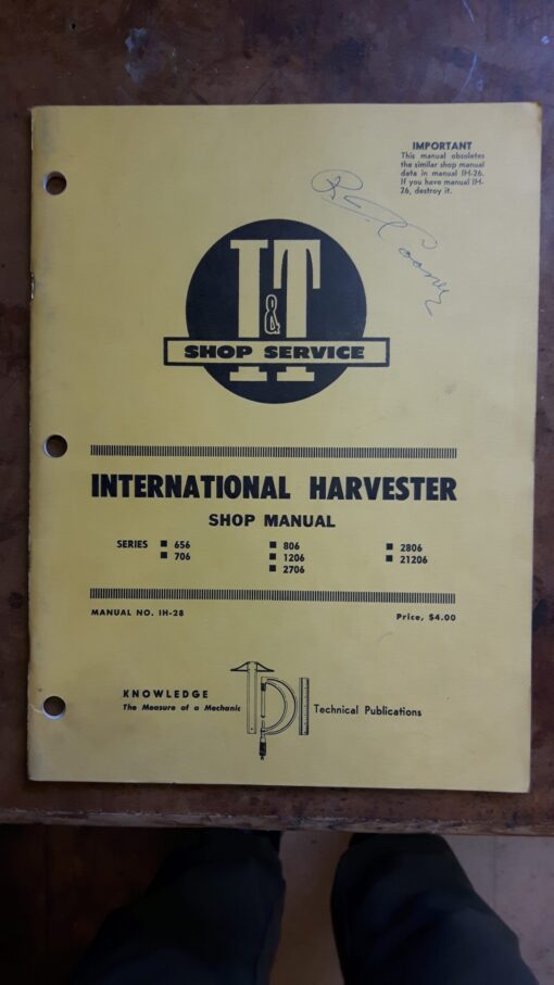 65 - 73 International Harvester model 656 Row Crop Tractor Shop Manual