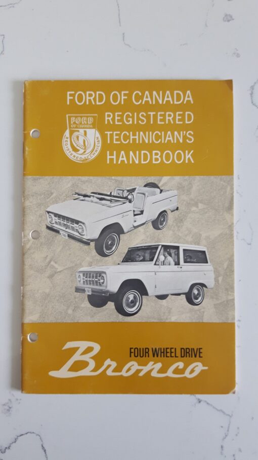 67 Four Wheel Drive Bronco Technician's Handbook