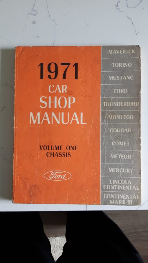 71 Mustang Car Volume 1 Chassis Shop Manual