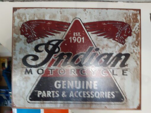 1980s Indian Motorcycle Metal Shop Sign